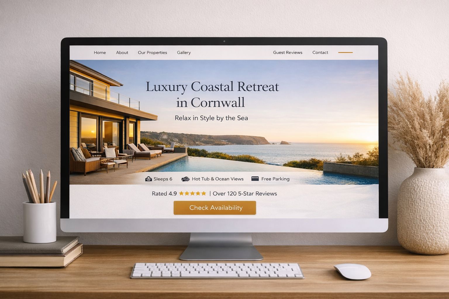 A website on a desktop that is relevant and well designed